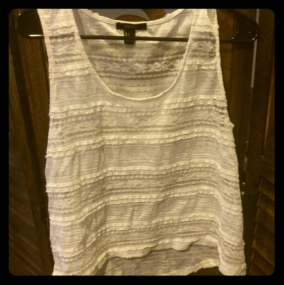 White Lace Tank Top